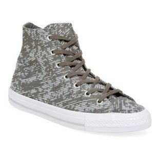 NEW CONVERSE Gray High Top Textured Sneakers Shoes 7 Womens
